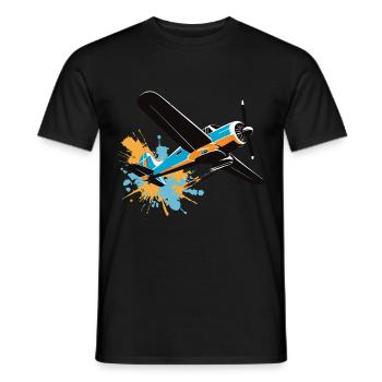Model Airplane Pilot Airplane Hobby Design - Men's T-Shirt - black - Front - AI Model Male 178 light (178cm)