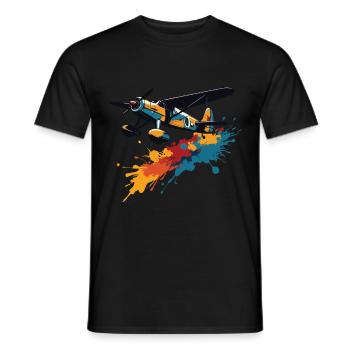 Model Airplane Pilot Airplane Hobby Passion - Men's T-Shirt - black - Front - AI Model Male 178 light (178cm)