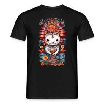 Esthétique mexicaine Floral Axolotl pour animaux de compagnie - T-shirt homme - noir - Devant - AI Model Male 178 light (178cm)