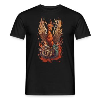 Créature mythique emblématique Phoenix Bird Streetwear - T-shirt homme - noir - Devant - AI Model Male 178 light (178cm)