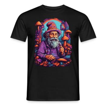 Lebendige Farben Psychedelic Art Musik Festival - Männer T-Shirt - Schwarz - Vorne - AI Model Male 178 light (178cm)