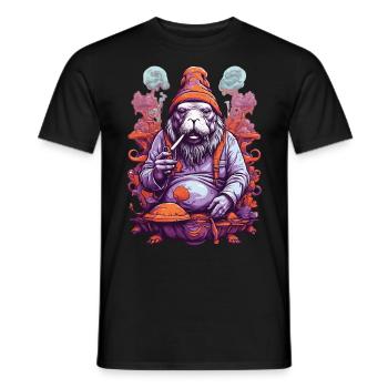 Vivid Colors Music Festival Forest Mushrooms - Men's T-Shirt - black - Front - AI Model Male 178 light (178cm)