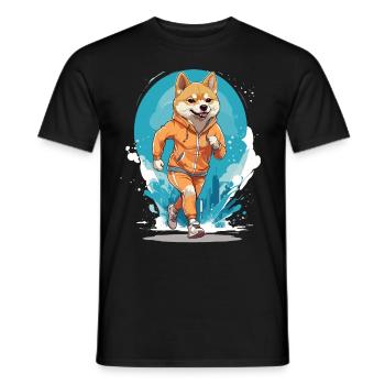 Running Shiba Dog Thrills Jogger - T-shirt homme - noir - Devant - AI Model Male 178 light (178cm)