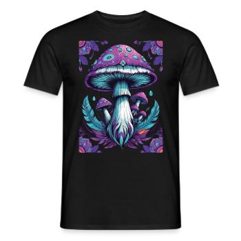 Spirituelles Pilz Mandala Erleuchtung - Männer T-Shirt - Schwarz - Vorne - AI Model Male 178 light (178cm)