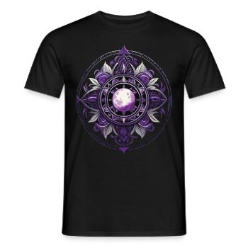 Mond Mandala Design Ästhetisches Spirituelles - Männer T-Shirt - Schwarz - Vorne - AI Model Male 178 light (178cm)