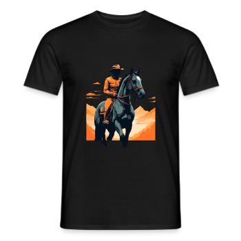 Aesthetic Horses Iconic Equestrian Design - Men's T-Shirt - black - Front - AI Model Male 178 light (178cm)