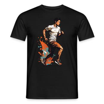 Streetwear, Jogging, Design, Esthétique, Fitness - T-shirt homme - noir - Devant - AI Model Male 178 light (178cm)
