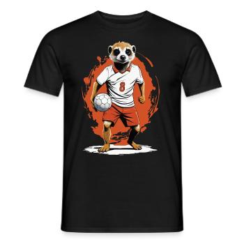 Meerkat Handball Player Streetwear Style - Men's T-Shirt - black - Front - AI Model Male 178 light (178cm)