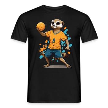 Joueur de handball suricate style streetwear - T-shirt homme - noir - Devant - AI Model Male 178 light (178cm)