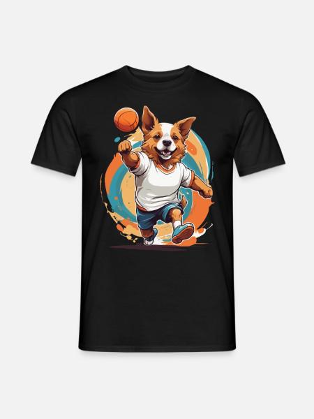Cute dog handball player streetwear - Men's T-Shirt - black