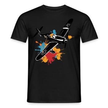 Model Airplane Pilot Airplane Hobby Design - Men's T-Shirt - black - Front - AI Model Male 178 light (178cm)