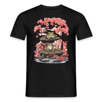 Frog Streetwear Aesthetic Vintage Design - Men's T-Shirt - black - Front - AI Model Male 178 light (178cm)