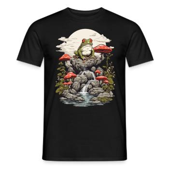 Goblincore Frog Streetwear Aesthetic Vintage - Men's T-Shirt - black - Front - AI Model Male 178 light (178cm)