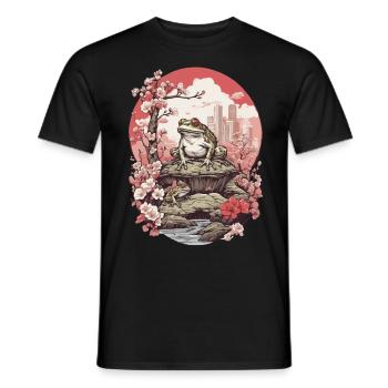 Frog Streetwear Aesthetic Design - Men's T-Shirt - black - Front - AI Model Male 178 light (178cm)