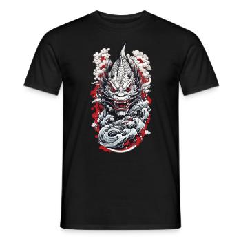 Seeungeheuer Ästhetik Yokai Oni Japan Vintage - Männer T-Shirt - Schwarz - Vorne - AI Model Male 178 light (178cm)