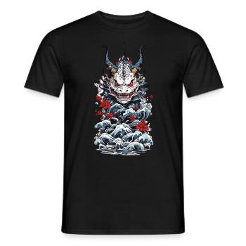 Seeungeheuer Japanischer Dämon Yokai Style - Männer T-Shirt - Schwarz - Vorne - AI Model Male 178 light (178cm)