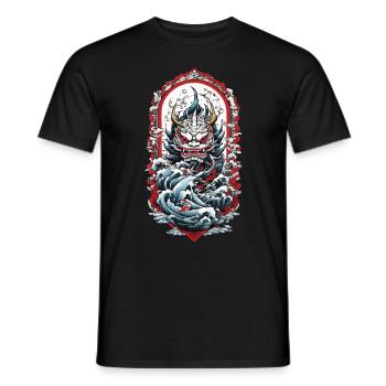 Seeungeheuer Ästhetik Yokai Japanischer Dämon - Männer T-Shirt - Schwarz - Vorne - AI Model Male 178 light (178cm)