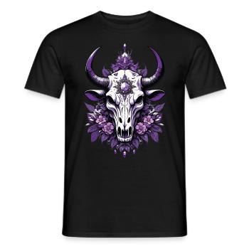 Feather Mandala Skull Spiritual Design - Men's T-Shirt - black - Front - AI Model Male 178 light (178cm)