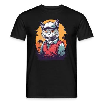 Chats Golfeur Golfeur Streetwear Design - T-shirt homme - noir - Devant - AI Model Male 178 light (178cm)