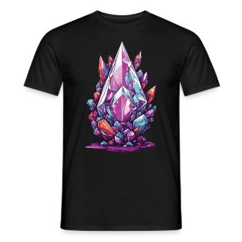 Ästhetische Mineralien Geoden Gestein Streetwear - Männer T-Shirt - Schwarz - Vorne - AI Model Male 178 light (178cm)
