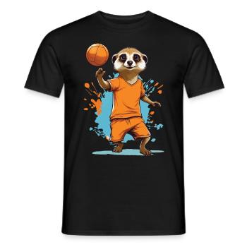 Meerkat handball player streetwear style - Men's T-Shirt - black - Front - AI Model Male 178 light (178cm)