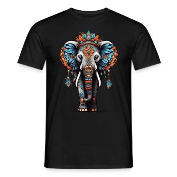 Elefant Spirituelles Mandala Traumfänger Design - Männer T-Shirt - Schwarz - Vorne - AI Model Male 178 light (178cm)