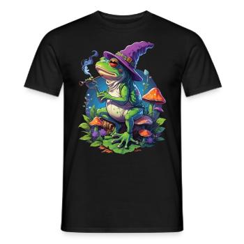 Magischer Frosch Psychedelic Art Musik Festival - Männer T-Shirt - Schwarz - Vorne - AI Model Male 178 light (178cm)