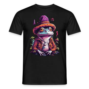 Magic Frog Musique de champignons forestiers psychédéliques - T-shirt homme - noir - Devant - AI Model Male 178 light (178cm)