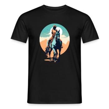 Aesthetic Horses Iconic Design Riders - Men's T-Shirt - black - Front - AI Model Male 178 light (178cm)