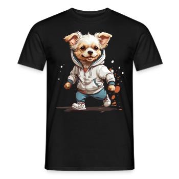 Dog Streetwear Jogging Aesthetic Fitness Style - Men's T-Shirt - black - Front - AI Model Male 178 light (178cm)