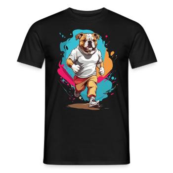 Bulldog Streetwear Jogging Aesthetic Fitness - Men's T-Shirt - black - Front - AI Model Male 178 light (178cm)