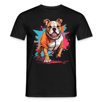 Bulldog Streetwear Jogging Aesthetic Fitness - Men's T-Shirt - black - Front - AI Model Male 178 light (178cm)