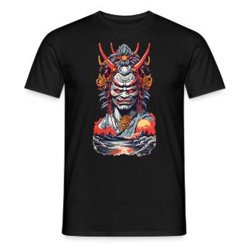 Ästhetisch Yokai Oni Ukiyo-E Japanischer Dämon - Männer T-Shirt - Schwarz - Vorne - AI Model Male 178 light (178cm)