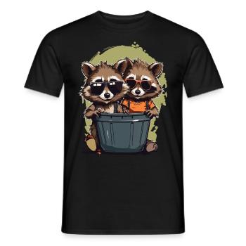 Lustige Freunde Mülltonnen Bewohner Streetwear - Männer T-Shirt - Schwarz - Vorne - AI Model Male 178 light (178cm)