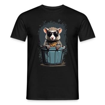 Cool Possum Funny Garbage Can Residents - Men's T-Shirt - black - Front - AI Model Male 178 light (178cm)