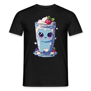 Blaubeeren Niedlicher Milchshake Süßer Spaß - Männer T-Shirt - Schwarz - Vorne - AI Model Male 178 light (178cm)