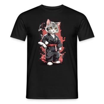 Karaté Chat Arts Martiaux Drôle Autodéfense - T-shirt homme - noir - Devant - AI Model Male 178 light (178cm)