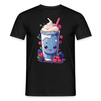 Baies Milkshake Fun Kawaii Anime Design - T-shirt homme - noir - Devant - AI Model Male 178 light (178cm)