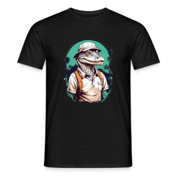 Golfer Krokodil Golfspieler Design Streetwear - Männer T-Shirt - Schwarz - Vorne - AI Model Male 178 light (178cm)