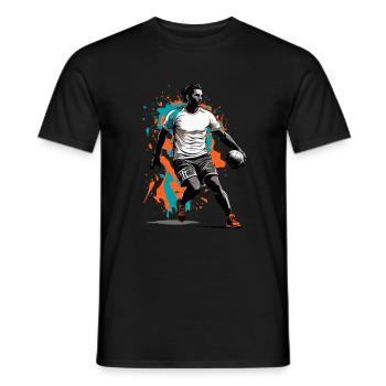 Handball Player Streetwear Iconic Style Design - Men's T-Shirt - black - Front - AI Model Male 178 light (178cm)