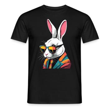 Ikonischer Papa Hase Osterhasen Streetwear Vater - Männer T-Shirt - Schwarz - Vorne - AI Model Male 178 light (178cm)