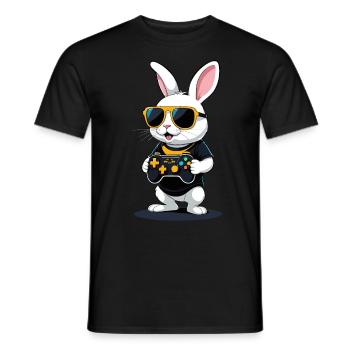 Lapin de Pâques Gamer & Gaming Streetwear Iconique - T-shirt homme - noir - Devant - AI Model Male 178 light (178cm)
