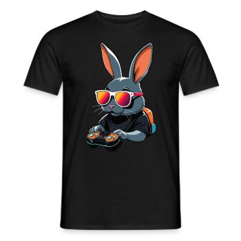 Lapin de Pâques Gamer & Gaming Streetwear Iconique - T-shirt homme - noir - Devant - AI Model Male 178 light (178cm)