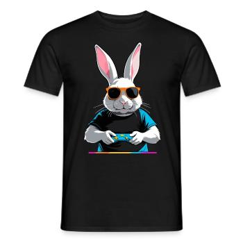 Lapin de Pâques Gamer et streetwear iconique de Pâques - T-shirt homme - noir - Devant - AI Model Male 178 light (178cm)