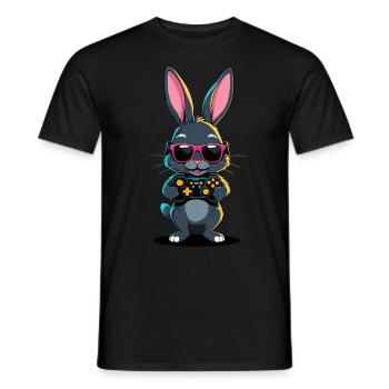Osterhase Gamer Ikonisches Ostern Gaming - Männer T-Shirt - Schwarz - Vorne - AI Model Male 178 light (178cm)