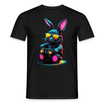 Easter Bunny Gamer Iconic Easter Gaming - Men's T-Shirt - black - Front - AI Model Male 178 light (178cm)