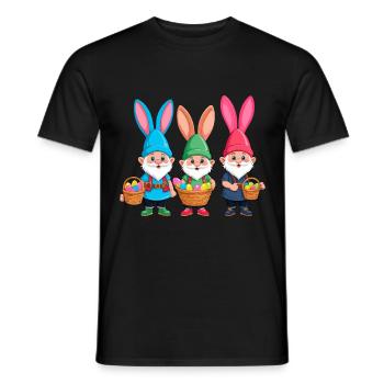 Ostern Nordische Wichtel Gnom Osterhase Lustiges - Männer T-Shirt - Schwarz - Vorne - AI Model Male 178 light (178cm)
