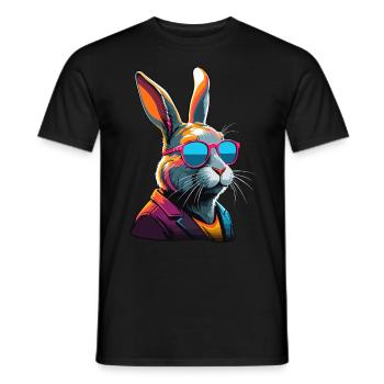 Emblématique Papa Lapin Lapin de Pâques Streetwear Papa - T-shirt homme - noir - Devant - AI Model Male 178 light (178cm)