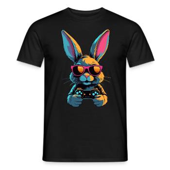 Lapin de Pâques Gamer & Gaming Streetwear Iconique - T-shirt homme - noir - Devant - AI Model Male 178 light (178cm)