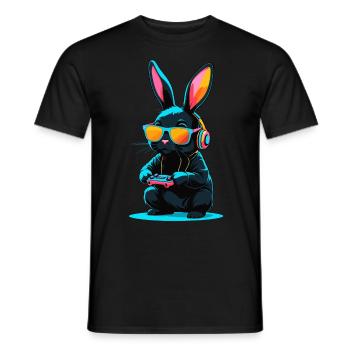 Lapin de Pâques Gamer & Gaming Streetwear Iconique - T-shirt homme - noir - Devant - AI Model Male 178 light (178cm)